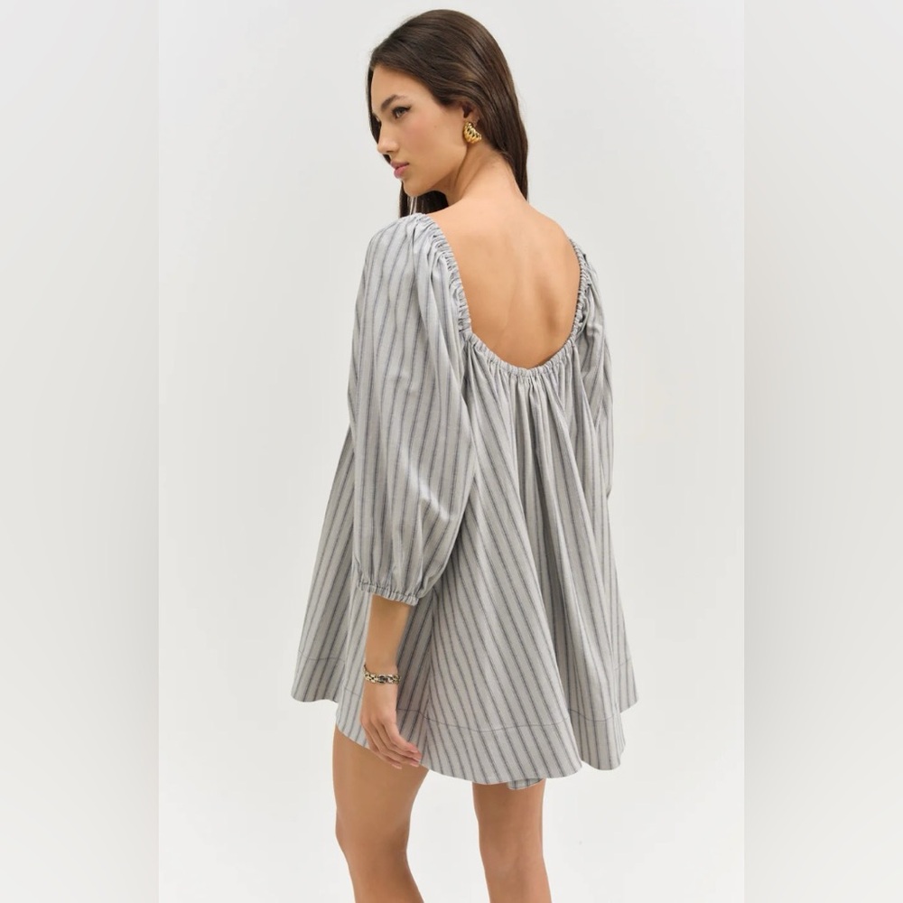 Linen stripe mini dress - Picture 3 of 3